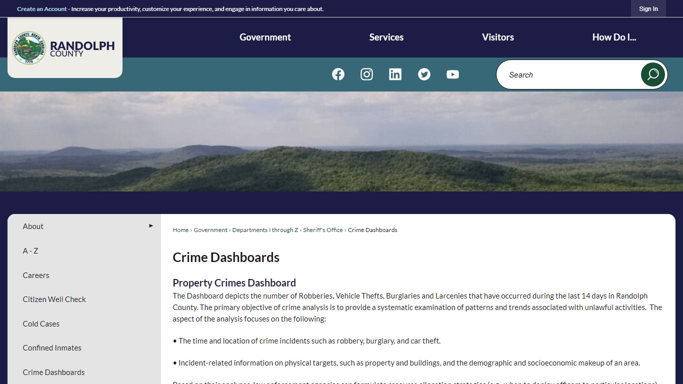 Crime Dashboards | Randolph County, NC